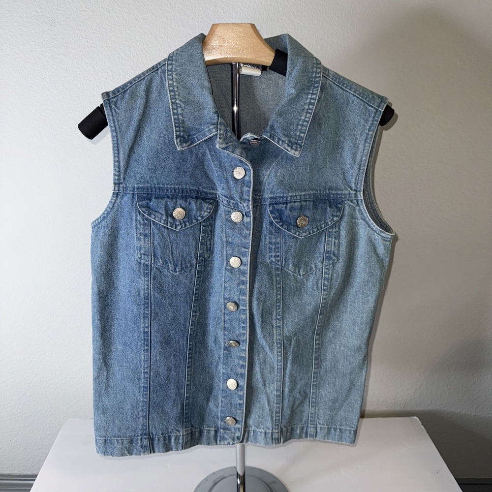 Bentley Arbuckle Women's Denim Jacket Sleeveless Blue Size 10‎ E0057